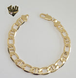 (1-60033) Gold Laminate - 8.5mm Marine Link Men Bracelet- 8" - BGF - Fantasy World Jewelry