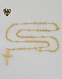 (1-3336-1) Gold Laminate - 3mm Our Lady of Charity Rosary Necklace - 17.5" - BGO.