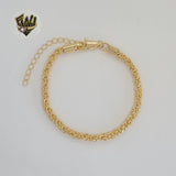 (1-0730) Laminado de oro - Brazalete de eslabones alternativos de 4 mm - 7" - BGF