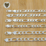 (sv-fig-02) 925 Sterling Silver - Figaro Chains. - Fantasy World Jewelry