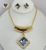 (4-7017) Stainless Steel - 4mm Zircon Rolo Chain Set - 20". - Fantasy World Jewelry