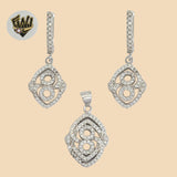 (2-6375) 925 Sterling Silver - Zircon Set. - Fantasy World Jewelry