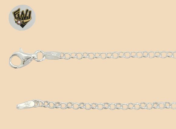 (2-0130) 925 Sterling Silver - 2.5mm Rolo Link Anklet - 10