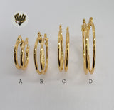 (1-2813) Gold Laminate - Plain Hoops - BGO - Fantasy World Jewelry