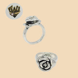 (2-5065) 925 Sterling Silver - Rose Ring - Fantasy World Jewelry