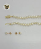 (MSET-17) Gold Laminate - Mallorca Pearls Set - Fantasy World Jewelry