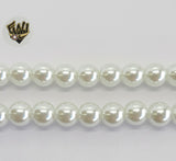(MBEAD-29) 8mm White Pearl - Round - Fantasy World Jewelry