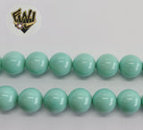 (MBEAD-64-1) 12mm Green Turquoise Beads - Round - Fantasy World Jewelry