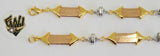 (1-0784) Gold Laminate - 7.5mm Alternative Three Tones Bracelet - 7.5" - BGF - Fantasy World Jewelry