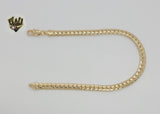 (1-0028) Gold Laminate - 6mm Curb Link Anklet - 10" - BGO
