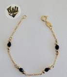 (1-60007) Gold Laminate-2mm Link Kids Bracelet w/ Bead- 6" - BGF - Fantasy World Jewelry