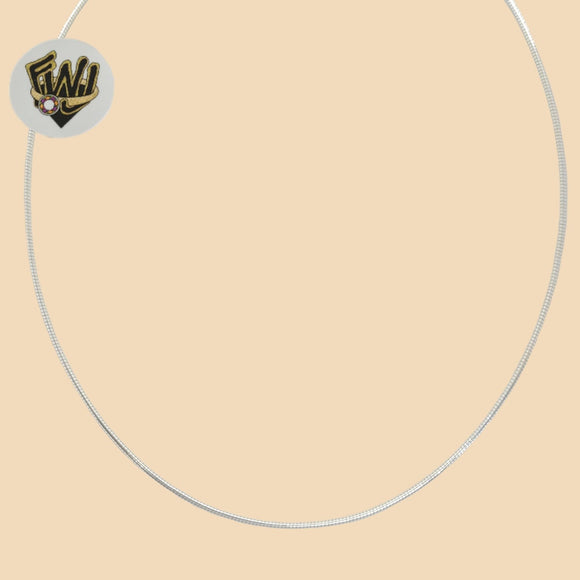 (2-66044) 925 Sterling Silver - 1.3mm Omega Necklace. - Fantasy World Jewelry