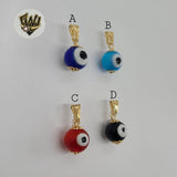 (1-2334) Gold Laminate - Evil Eye Beads Pendants - BGF