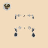 (2-3113) Plata de Ley 925 - Aretes con Circonitas. 