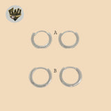 (2-4277) 925 Sterling Silver - Small Zircon Huggies.