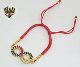 (1-60099) - Gold Plated Red String Bracelet (CZ Stone) - Fantasy World Jewelry