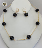 (1-6232) Gold Laminate -Chain with Beads Set - BGO - Fantasy World Jewelry