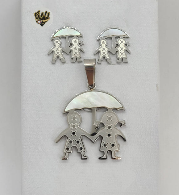 (4-9082) Stainless Steel - Kids Set for Woman. - Fantasy World Jewelry