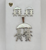 (4-9082) Stainless Steel - Kids Set for Woman. - Fantasy World Jewelry