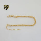 (1-0730) Laminado de oro - Brazalete de eslabones alternativos de 4 mm - 7" - BGF