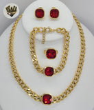 (4-7048-1) Stainless Steel - 8mm Curb Link Stone Set - 16"