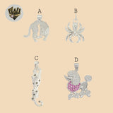 (2-1458) 925 Sterling Silver - Animal Pendants.