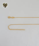 (1-6401-1) Gold Laminate - Box Link Heart Necklace - 17" - BGF