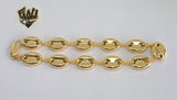 (1-0047) Gold Laminate - 12mm Puff Marine Anklet - 10.5" - BGF - Fantasy World Jewelry
