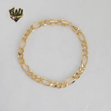 (1-60046) Pulsera de eslabones Figaro de 6,5 mm laminados en oro - BGF