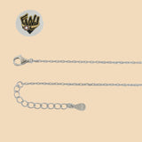 (2-66090) 925 Sterling Silver - 1mm Evil Eye Charms Necklace - 16" - Fantasy World Jewelry