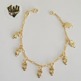 (1-0940) Gold Laminate - 1.5mm Link W/ Owls Bracelet - 5.5" - BGF - Fantasy World Jewelry