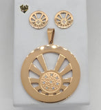 (4-9099) Stainless Steel - CZ Circle Set. - Fantasy World Jewelry