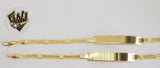 (1-0585) Gold Laminate Bracelet- 4.5mm Link Bracelet w/Plate-8''-BGO - Fantasy World Jewelry