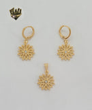 (1-6074) Gold Laminate - Zircon Flower Set - BGF