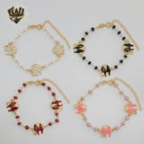 (1-0548) Laminado de oro - Pulsera de elefantes de 4 mm - 7" - BGF