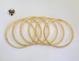 (1-4066) Gold Laminate - 3mm Crystals Bangles - BGO - Fantasy World Jewelry