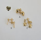 (1-1113) Gold Laminate Earrings - BGF - Fantasy World Jewelry