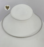 (4-7063) Stainless Steel - 3mm Rigid Rope Necklace - 16". - Fantasy World Jewelry