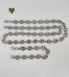 (4-7137) Stainless Steel - 11mm Puff Marine Link Men Set - 30''. - Fantasy World Jewelry
