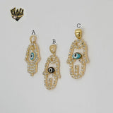 (1-2253) Gold Laminate - Hamsa Hand Pendants - BGF