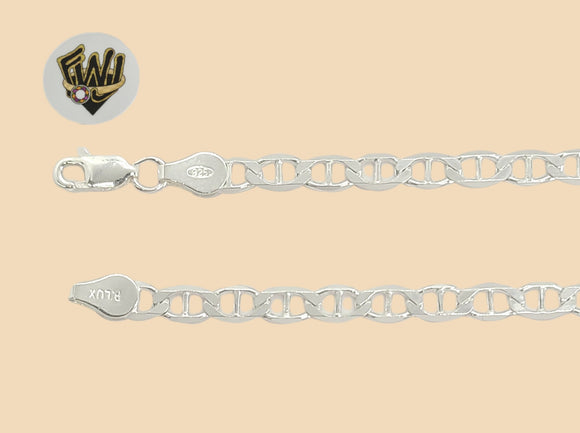 (2-0113) 925 Sterling Silver - 4.5mm Marine Link Anklet - 10