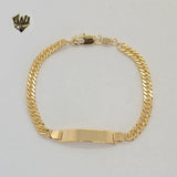 (1-0965) Gold Laminate - 4.5mm Double Curb Link Plate Bracelet - 7" - BGF - Fantasy World Jewelry