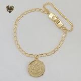 (1-0577) Gold Laminate - 4mm Coin Link Bracelet - 7.5" - BGF - Fantasy World Jewelry