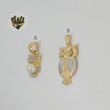 (1-2269) Gold Laminate - Owl Pendants - BGF