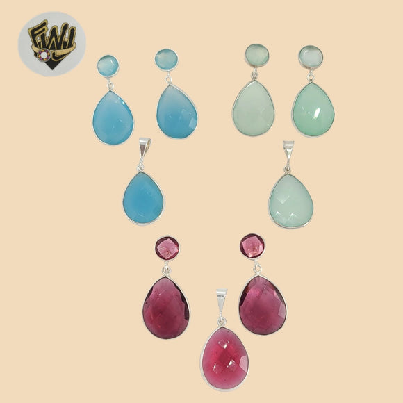 (2-6304) 925 Sterling Silver - Zircon Set. - Fantasy World Jewelry