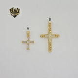 (1-2258) Gold Laminate - Cross Pendants - BGO