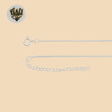 (2-66099) Plata de ley 925 - Collar con mapa de EE. UU. con eslabones de 1 mm.