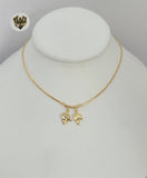 (1-6061) Gold Laminate- Necklace with Boy and Girl- BGF - Fantasy World Jewelry