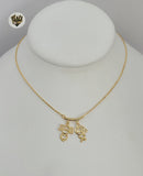 (1-6169) Gold Laminate- Necklace with Boy and Girl - BGF - Fantasy World Jewelry