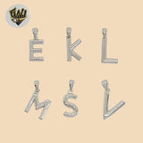 (2-1081-1) 925 Sterling Silver - Plain Letters Pendants.